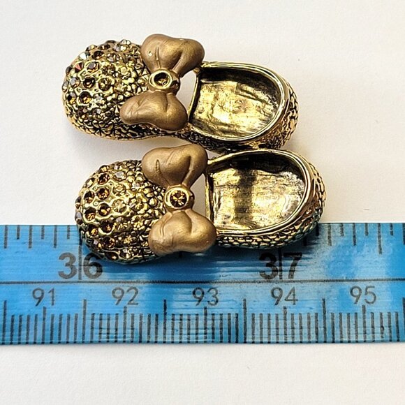 Gold Shoes Sandals Brooch - Picture 9 of 12
